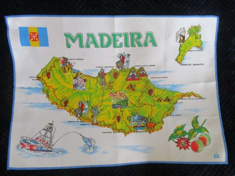 A vintage "Madeira"  pictorial cloth - made in Portugal