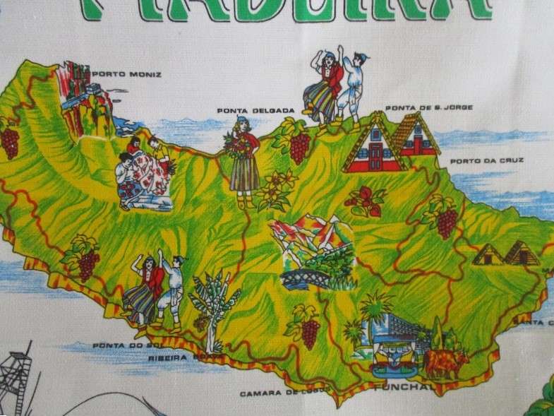 A vintage "Madeira"  pictorial cloth - made in Portugal