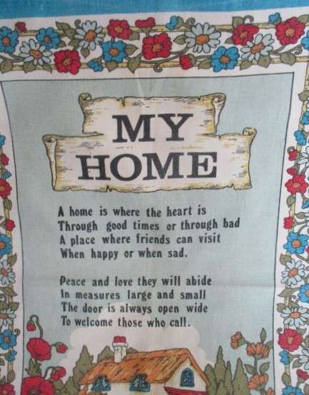 A vintage "My Home"  pictorial cloth - EPL patented design