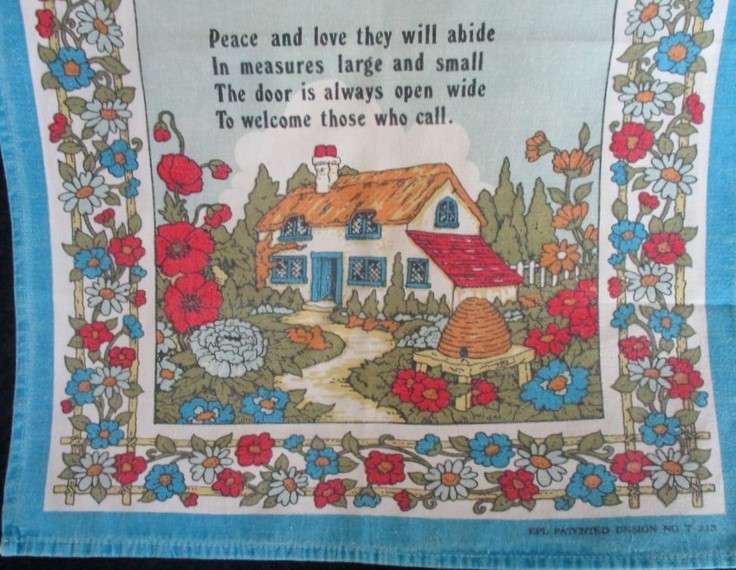 A vintage "My Home"  pictorial cloth - EPL patented design