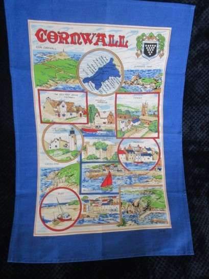 A large vintage pictorial cloth - Cornwall