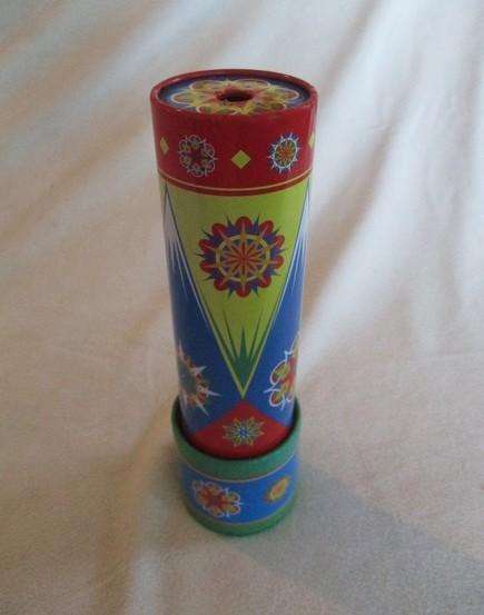 Childhood fun - colourful Schylling Rowley tin kaleidoscope