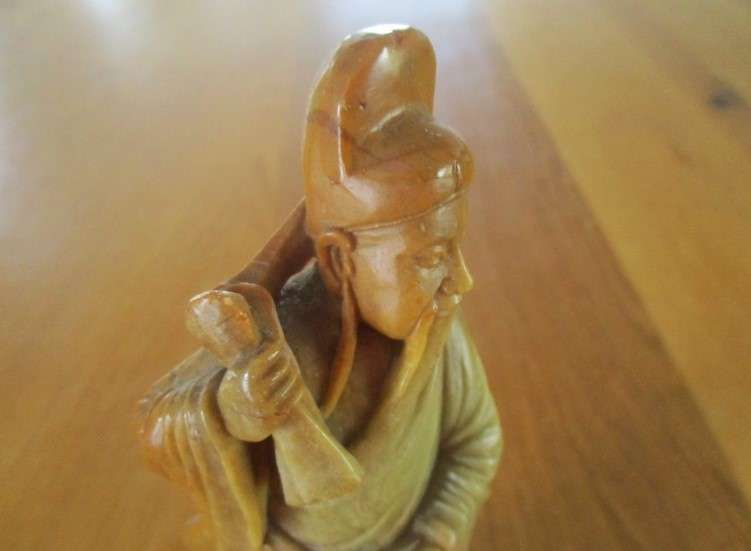 Vintage hand carved stone Chinese statue