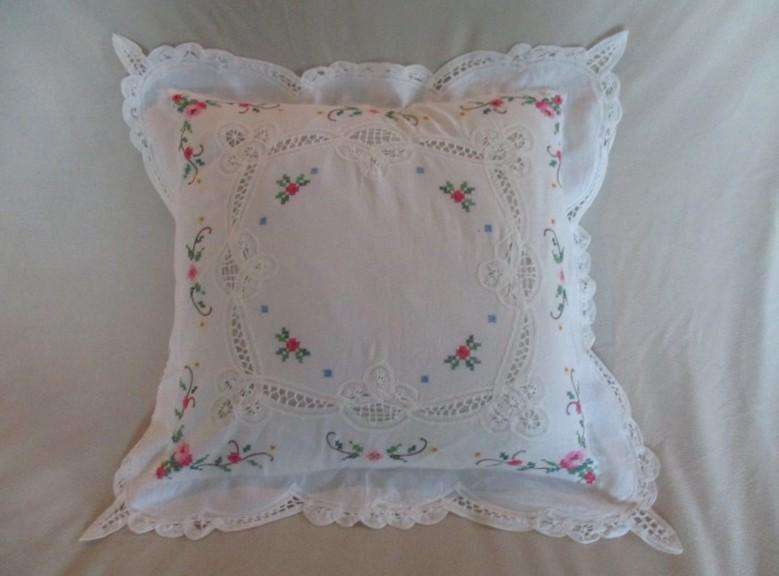 Exceptionally beautiful vintage embroidered cushion in stunning condition