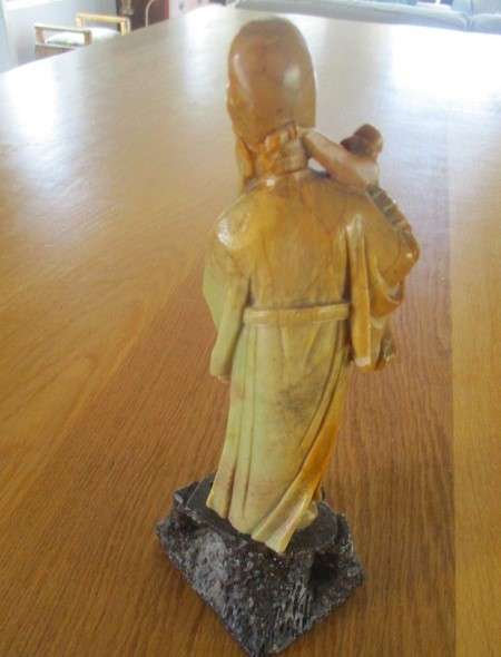 Vintage hand carved stone Chinese statue