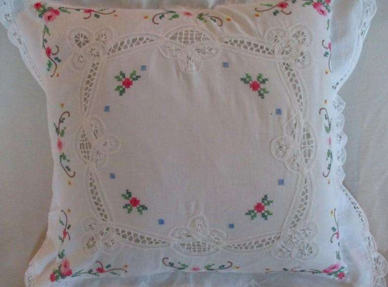 Exceptionally beautiful vintage embroidered cushion in stunning condition