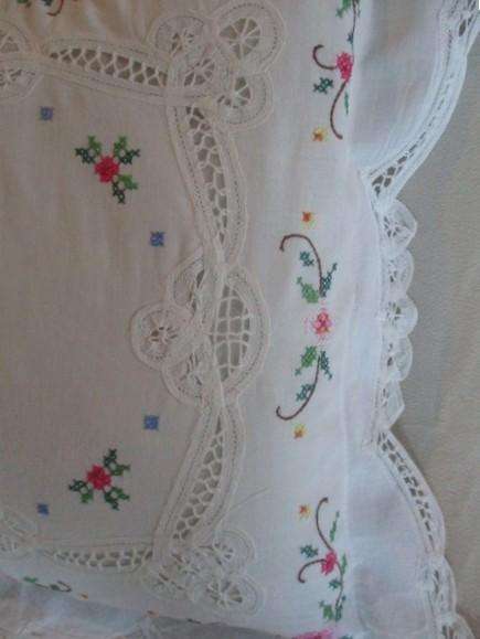 Exceptionally beautiful vintage embroidered cushion in stunning condition