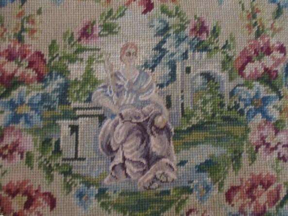 Vintage upholstered tapestry cover to repurpose for stool/box cover/wall hanging