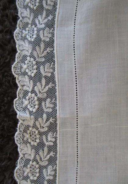 Three vintage hankies with delicate lace borders