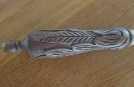 Vintage J.A. Henckels solingen carving set with carved wooden handles