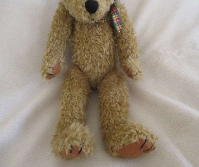 Collectable "Heartfelt Collectibles" Teddy Bear with purposeful "antique bear" look