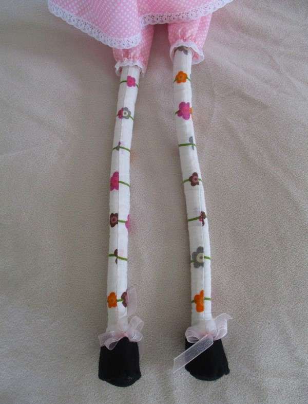 Cute vintage 1990's hand made rag doll/lap pop with Pippie Langkous look