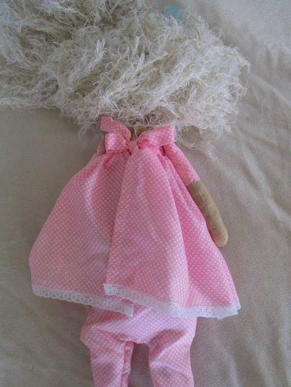 Cute vintage 1990's hand made rag doll/lap pop with Pippie Langkous look