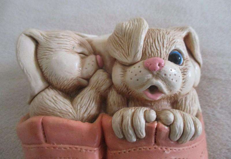 What's not to love? Vintage 1983 Moorcraft, Blackpool, England - Bunny rabbits by Tiggy Middleton