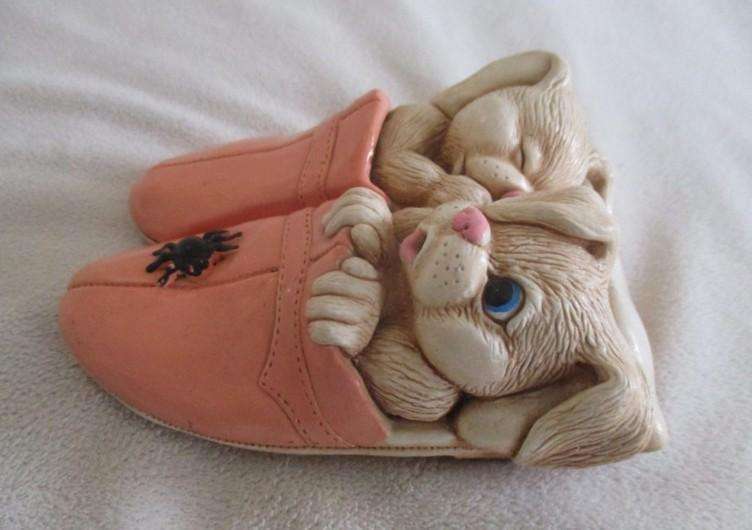What's not to love? Vintage 1983 Moorcraft, Blackpool, England - Bunny rabbits by Tiggy Middleton