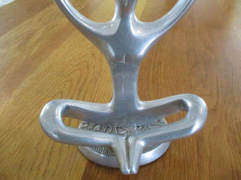 From India - two metal abstract art yoga statues