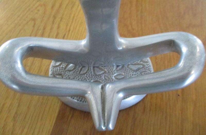 From India - two metal abstract art yoga statues