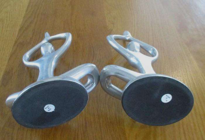 From India - two metal abstract art yoga statues