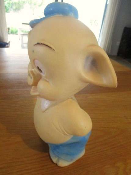 Large vintage rubber Porky Pig
