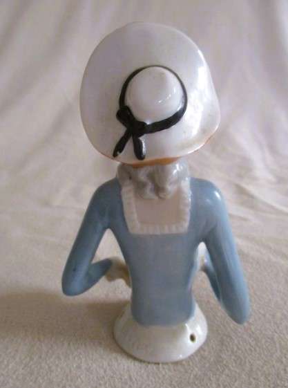 Vintage/antique porcelain pin cushion half doll - numbered