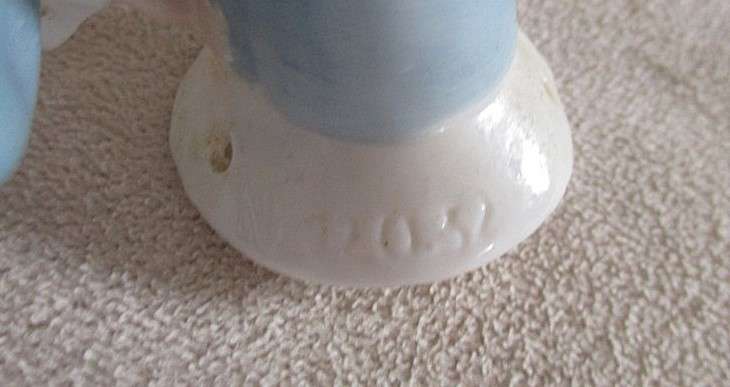 Vintage/antique porcelain pin cushion half doll - numbered