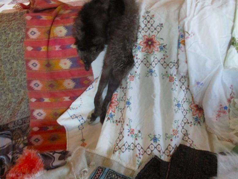 For the creative innovator - HUGE bag of fabrics to repurpose (including vintage real mink stole)