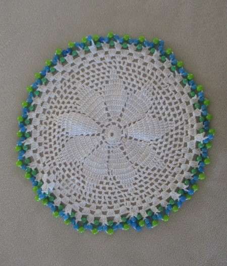 Three handy vintage beaded doilies