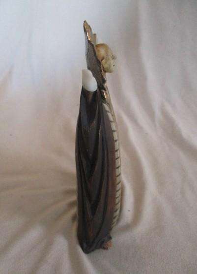 Awesome mystical stoneware ceramic with oxides sculpture  by South African artist Erna Dry