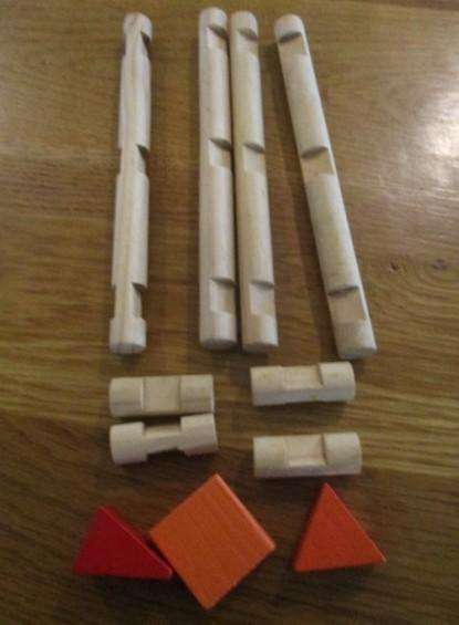Awesome very large vintage wooden train set - 106 pieces with three different locomotives