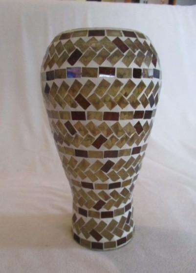 Large mosaic glass vase/candle holder