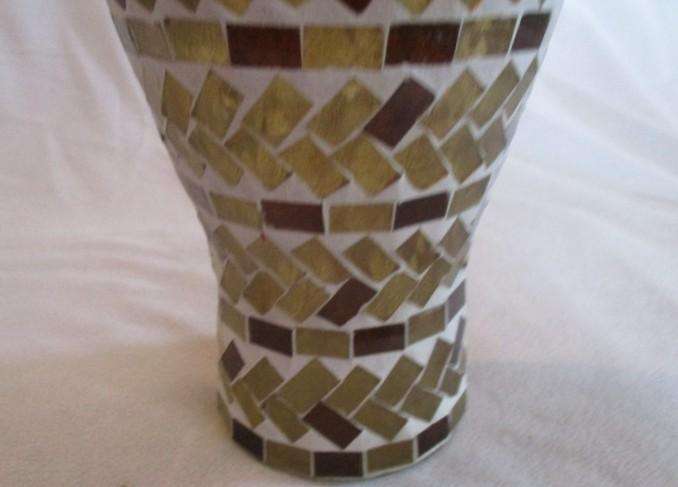 Large mosaic glass vase/candle holder