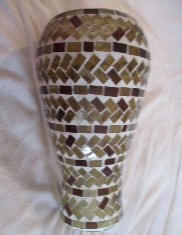Large mosaic glass vase/candle holder