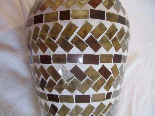 Large mosaic glass vase/candle holder