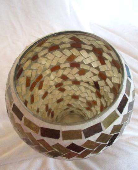 Large mosaic glass vase/candle holder