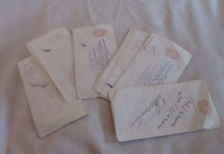 Batch of 25 antique 1926/27 National Bank of South Africa cheques in consecutive order