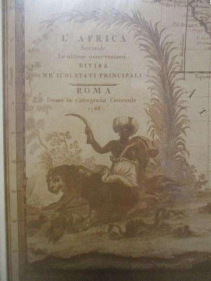 Framed vintage map after original 1788 Cassini map - L'Africa