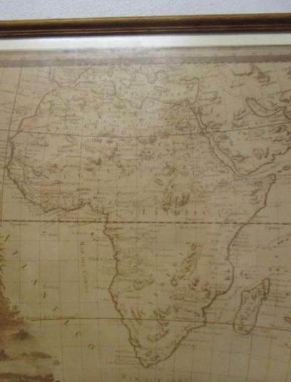 Framed vintage map after original 1788 Cassini map - L'Africa