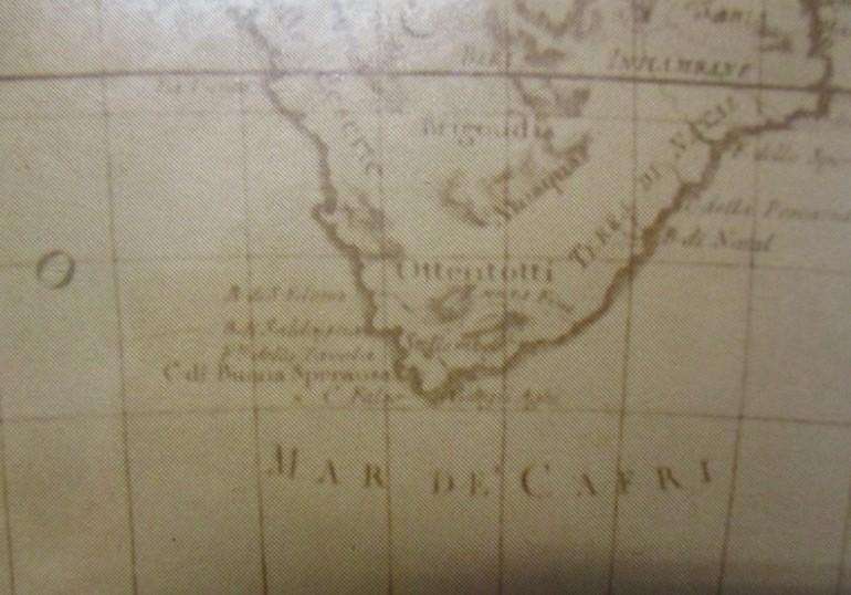 Framed vintage map after original 1788 Cassini map - L'Africa