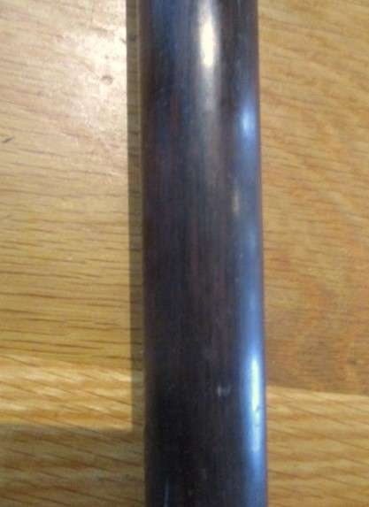 Vintage ebony walking stick with bone handle and tip