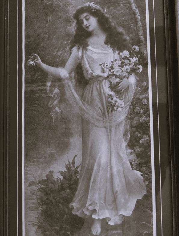 1. Antique Victorian Lemaitre picture framed in glass - Floating Roses - nostalgia personified!