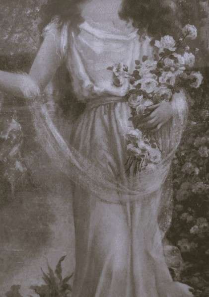 1. Antique Victorian Lemaitre picture framed in glass - Floating Roses - nostalgia personified!