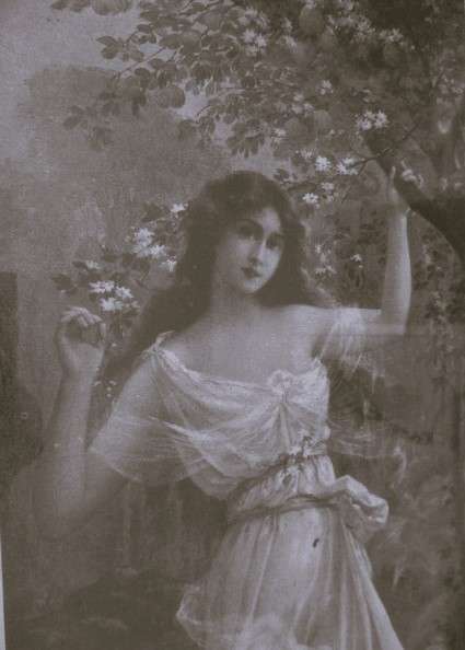 2. Antique Victorian Lemaitre picture framed in glass - Apple Blossom - nostalgia personified!