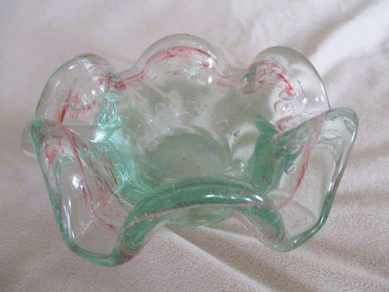 Vintage hand blown  Murano Art Glass votive candle holder