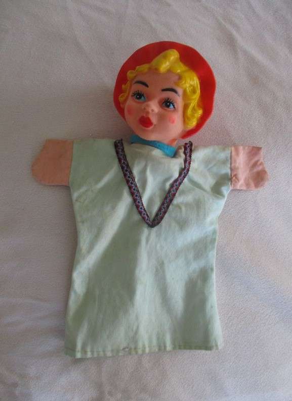 Vintage Little Red Riding Hood hand puppet