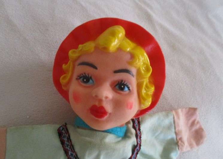 Vintage Little Red Riding Hood hand puppet