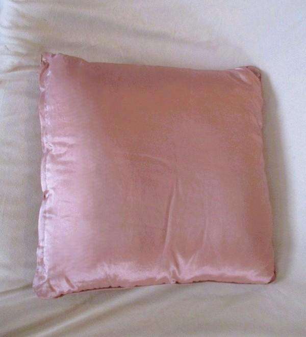 Stunning copiously embroidered dusty pink cushion with floral design