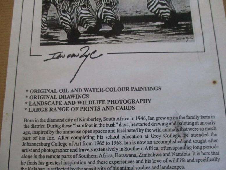 Two originally signed, beautifully framed prints by S.A. artist Ian van Zyl