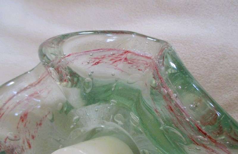 Vintage hand blown  Murano Art Glass votive candle holder