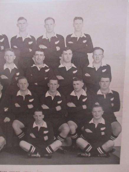 Vintage photo print of the 1949 "All Blacks" Rugby Touring Team presented by "Springbok" cigarettes