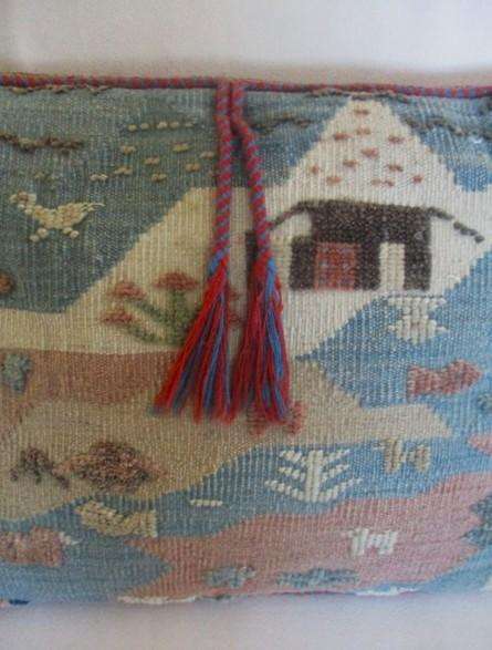 Unusual hand woven Middle Eastern cushion with raised design - great condition